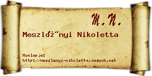 Meszlényi Nikoletta névjegykártya